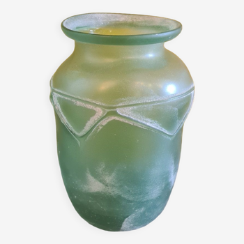 Vintage italian Murano Seguso Scavo glass vase, from the 1970s