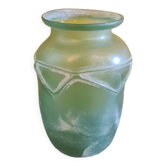 Vase en verre italien vintage Murano Seguso Scavo, des années 1970