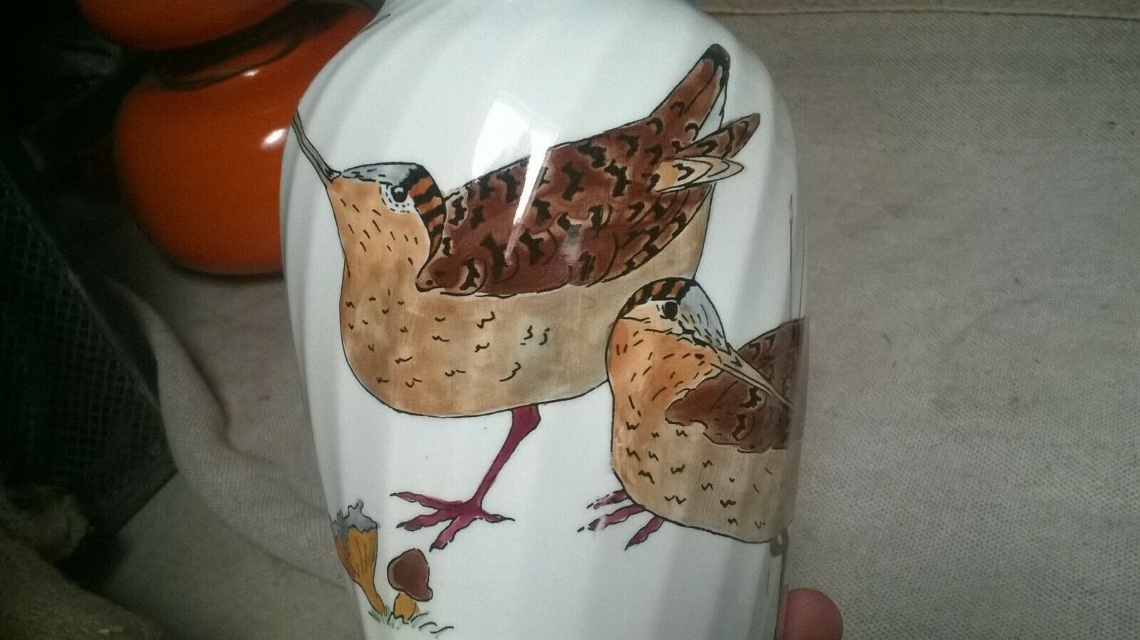 Vase of Gien's factory "A la Becasse"