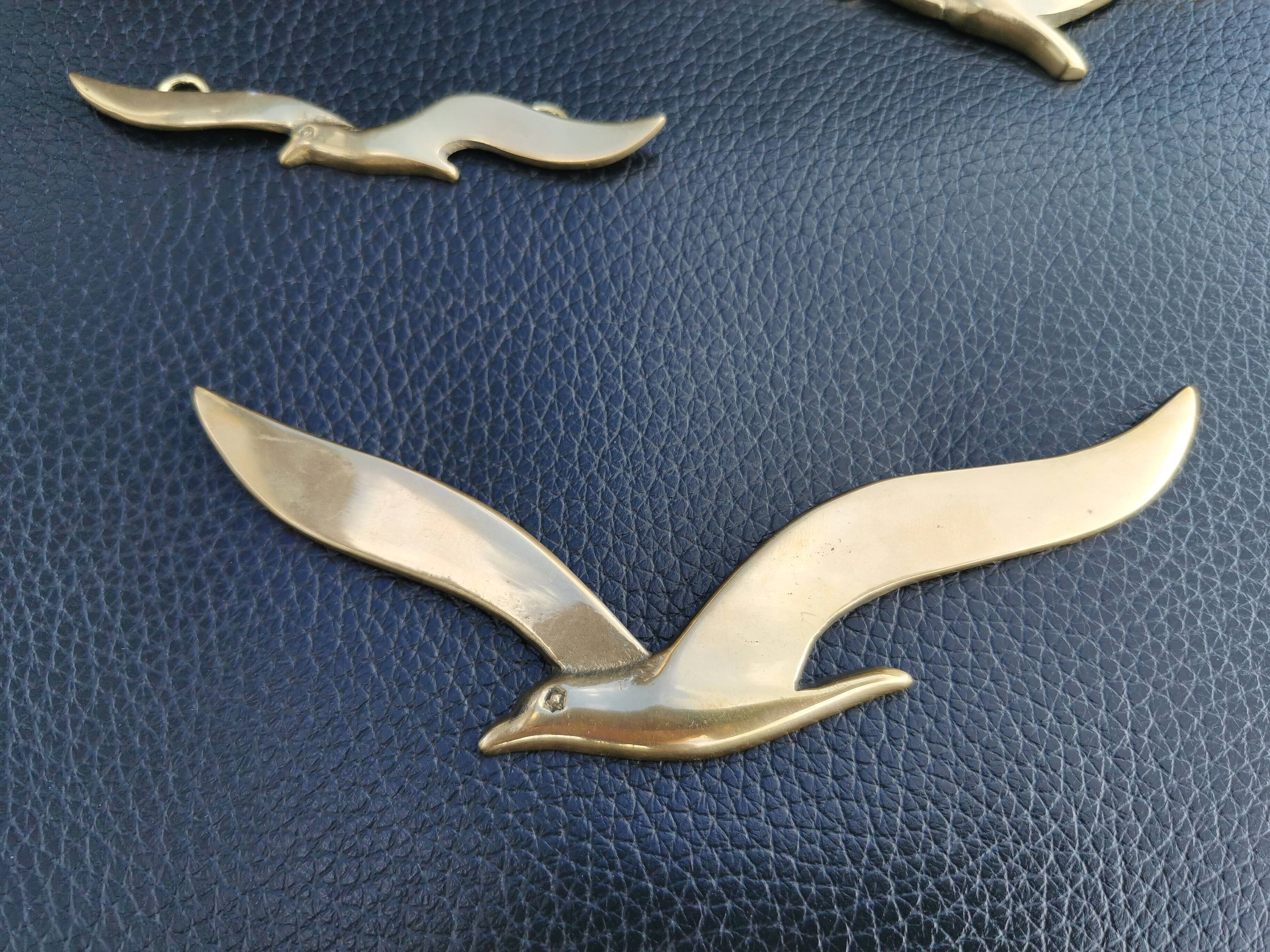 Set of 3 brass birds