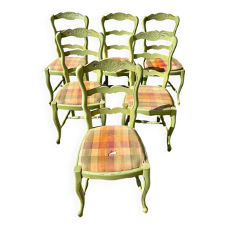 Série de chaises Louis XV rustique