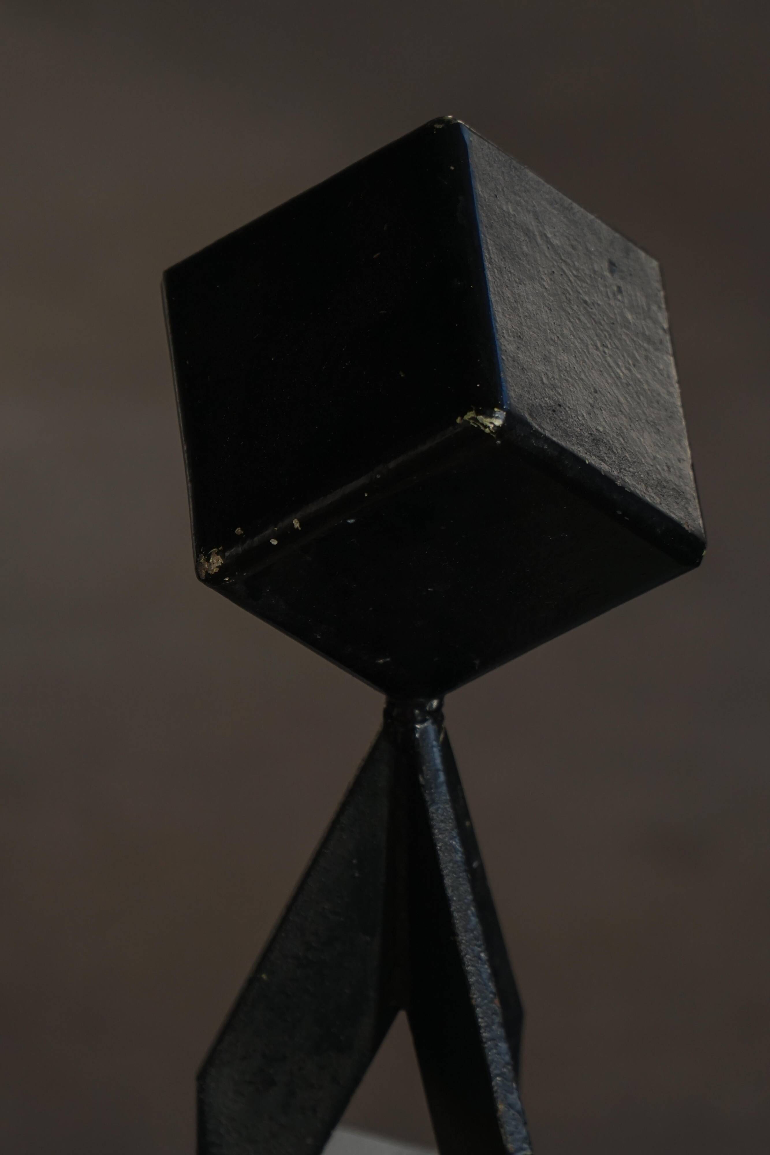 Abstract decorative Scandinavian metal sculpture from the mid-20th century, around the 1950s.