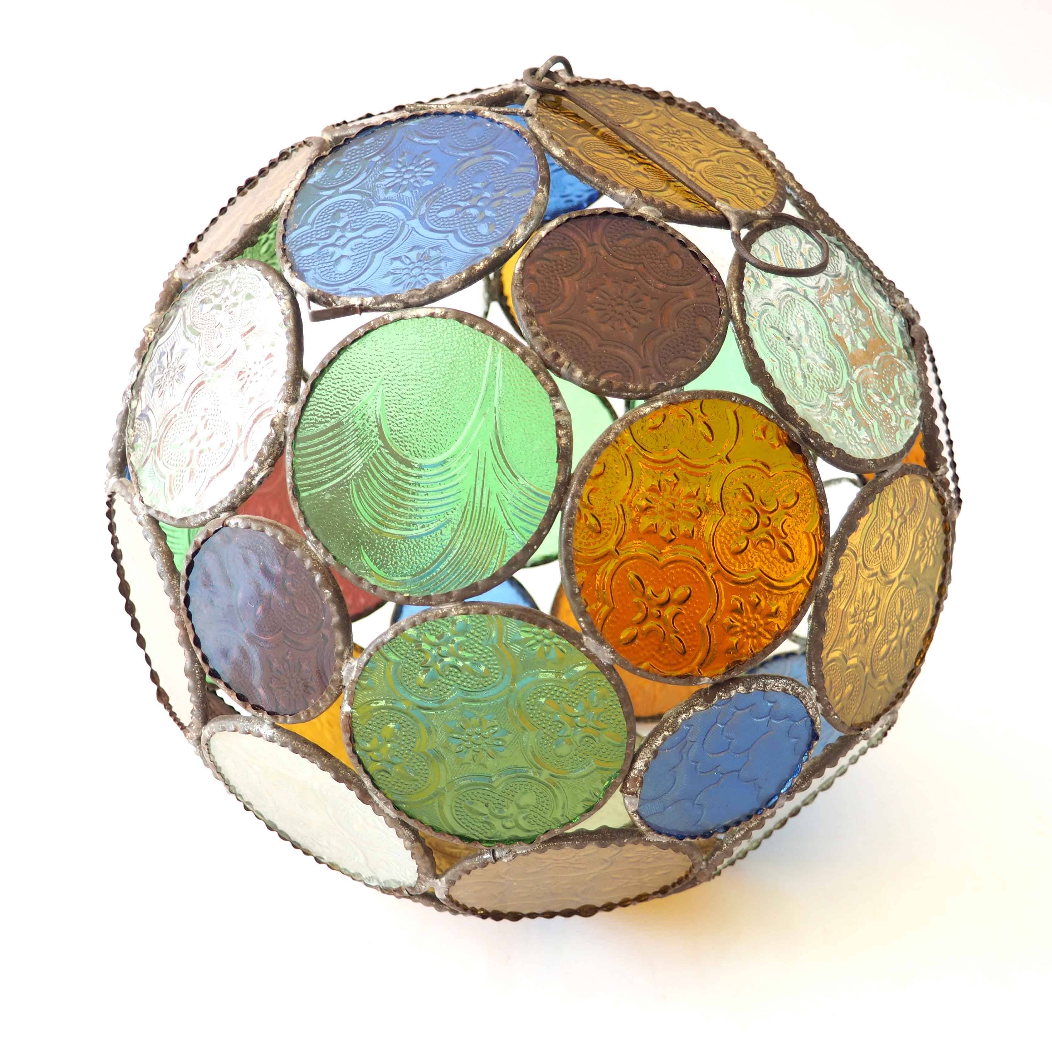 Multicolored ball glassware pendant lamp