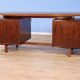 Freestanding Dutch writing desk in rosewood by Kho Liang Ie for Fristho 60s