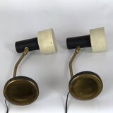 Mid-century Italian adjustable cone table lamps