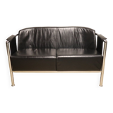 Vintage sofa in synthetic leather and chrome metal, 1970s
