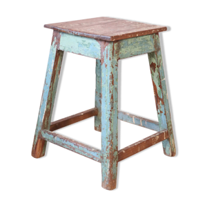 Tabouret d'atelier en teck birman