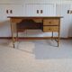 desk - wood-bamboo and woven wicker rattan - 2 drawers - large top - 80