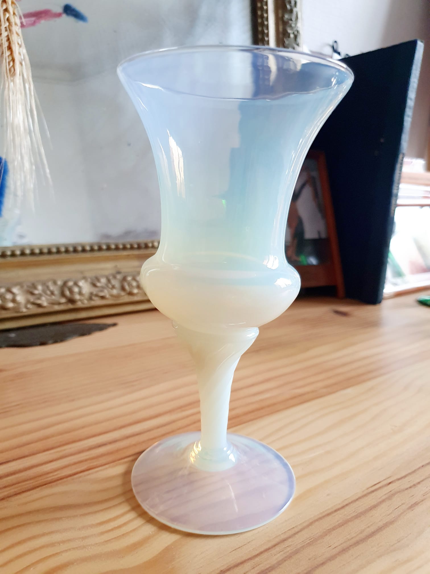 Opaline cut vase