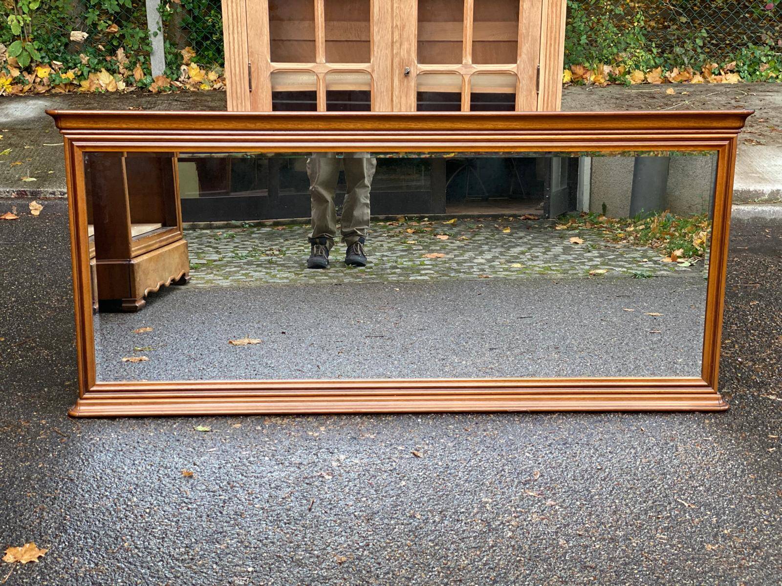 Louis Philippe style bistro/brasserie mirror in solid wood, 195x85