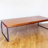 Large teak and metal coffee table
