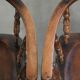 Set of four wooden English antique pub/captain chairs from the 19th century