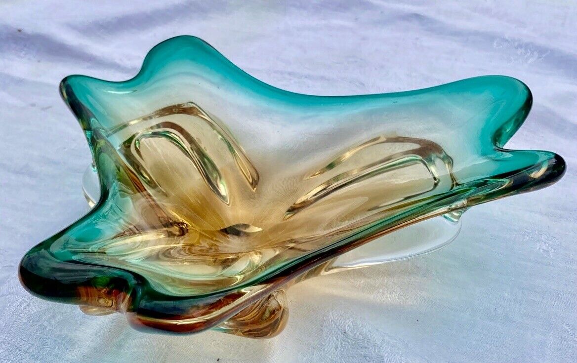 Sommerso glass murano glass or crystal fruit cup - flavio poli