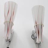 1970s Pair of Glass Wall Lamps , Czechoslovakia