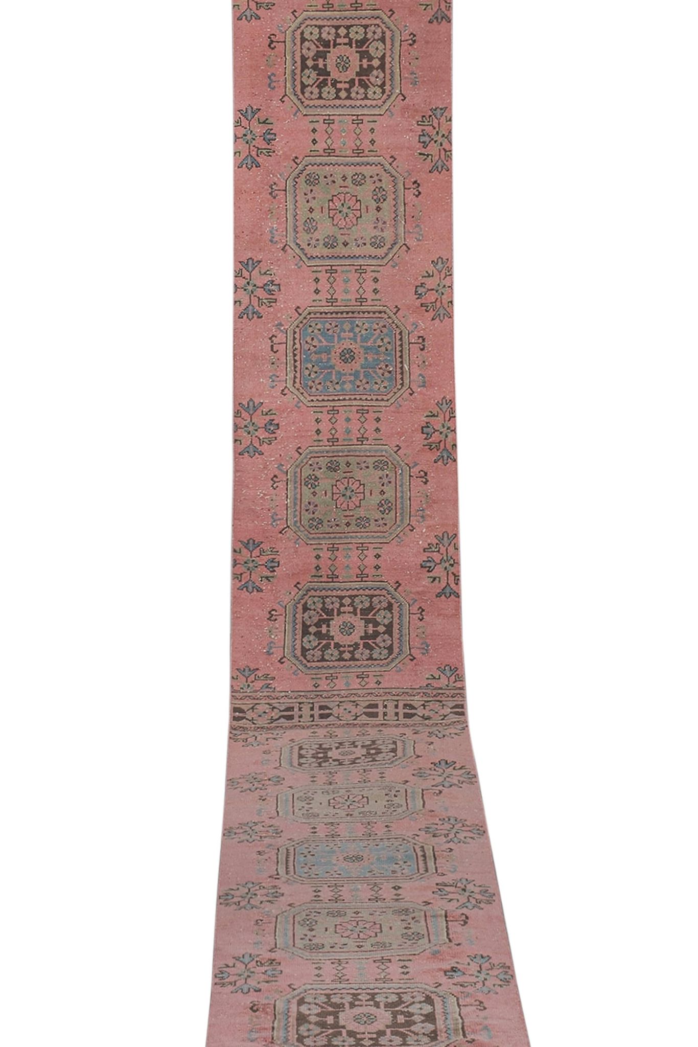 Tapis vintage turc de oushak tissé à la main 79x664 cm