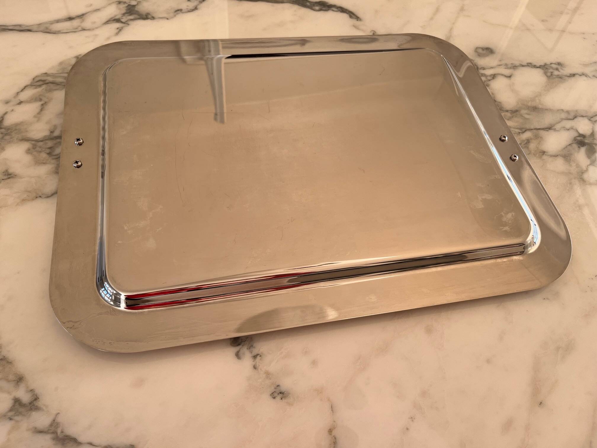 1970s plateau design in the style of Maria Pergay – silver-plated metal