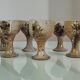 6 footed stoneware cups, Pottery of Vézelay - Albert Breton