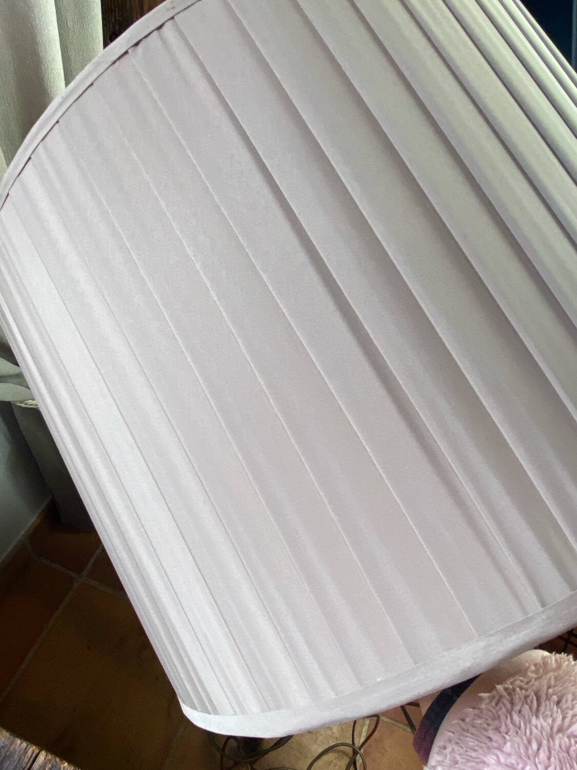 Brass lamp with pleated shade