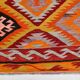 6x9 Orange & Balck Handmade Tribal Vintage Kilim Rug