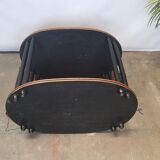 Art deco tea table Maurice Dufrène oval zebrano