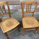 Lot 4 Bistro chairs mismatched wood curved Brasserie