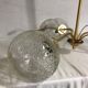 Vintage 70s brass and glass chandelier
