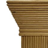 Vintage Rattan Column Planter Bamboo Bohemian Pillar '70s Rattan Mcguire