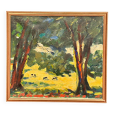 Swedish Oil on Canvas – “Gläntan, Båstad” by Maurice Moberg (1923–2014