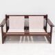 Brazilian walnut sofa and mid-century fabric