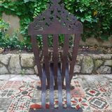 Antique folding oriental chair with mother-of-pearl inlays