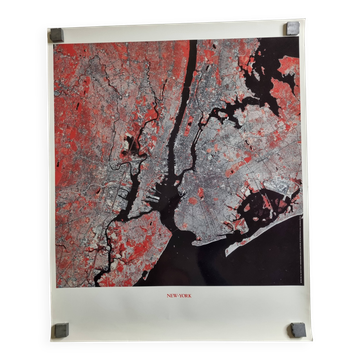 New York Satellite Photographic Poster, CNES 1986, 50 x 60 cm, Publisher Spot Image