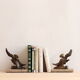 Pair of art deco seagull bookends in regulation and marble