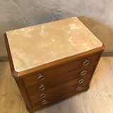 Walnut and marble dresser