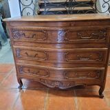Curved chest of drawers in Louis XV style oak