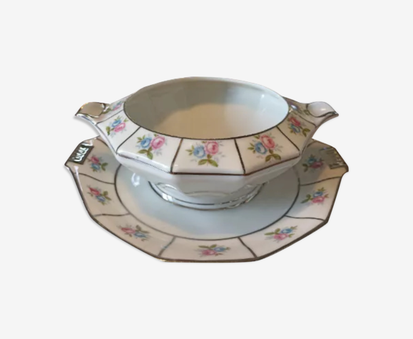 Art Deco porcelain saucière from Limoges F. Legrand & Cie (1923-1947)
