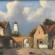 Lively Dutch or Flemish village square