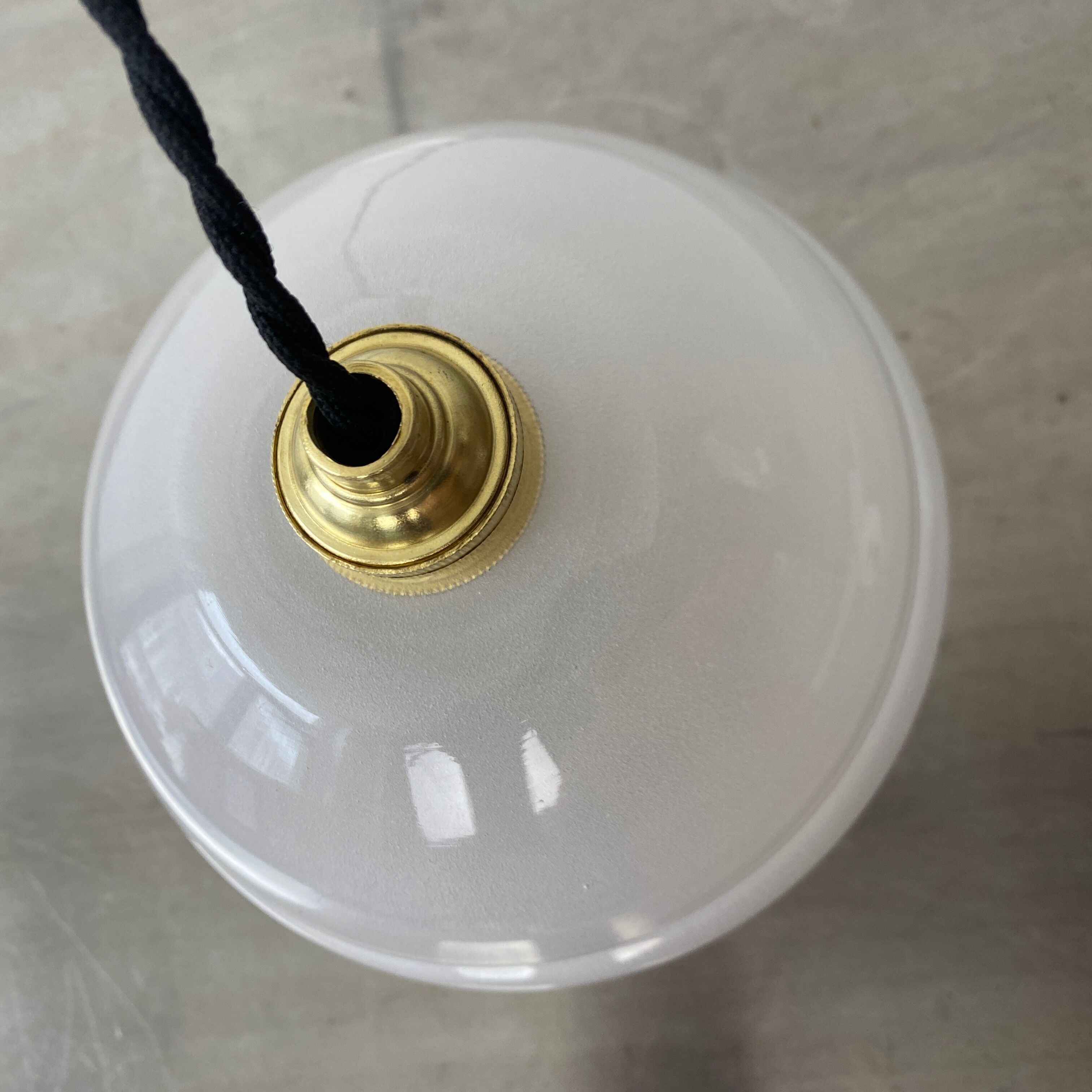 Lot 3 old vintage glass pendant lamps