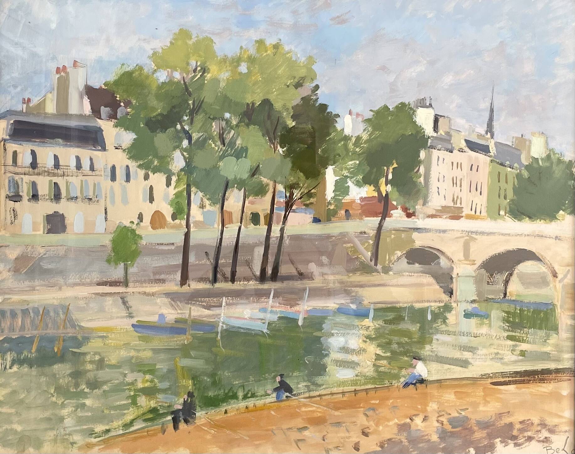 Old painting signed and dated September 1945