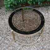 Table basse ronde en laiton vintage 1960