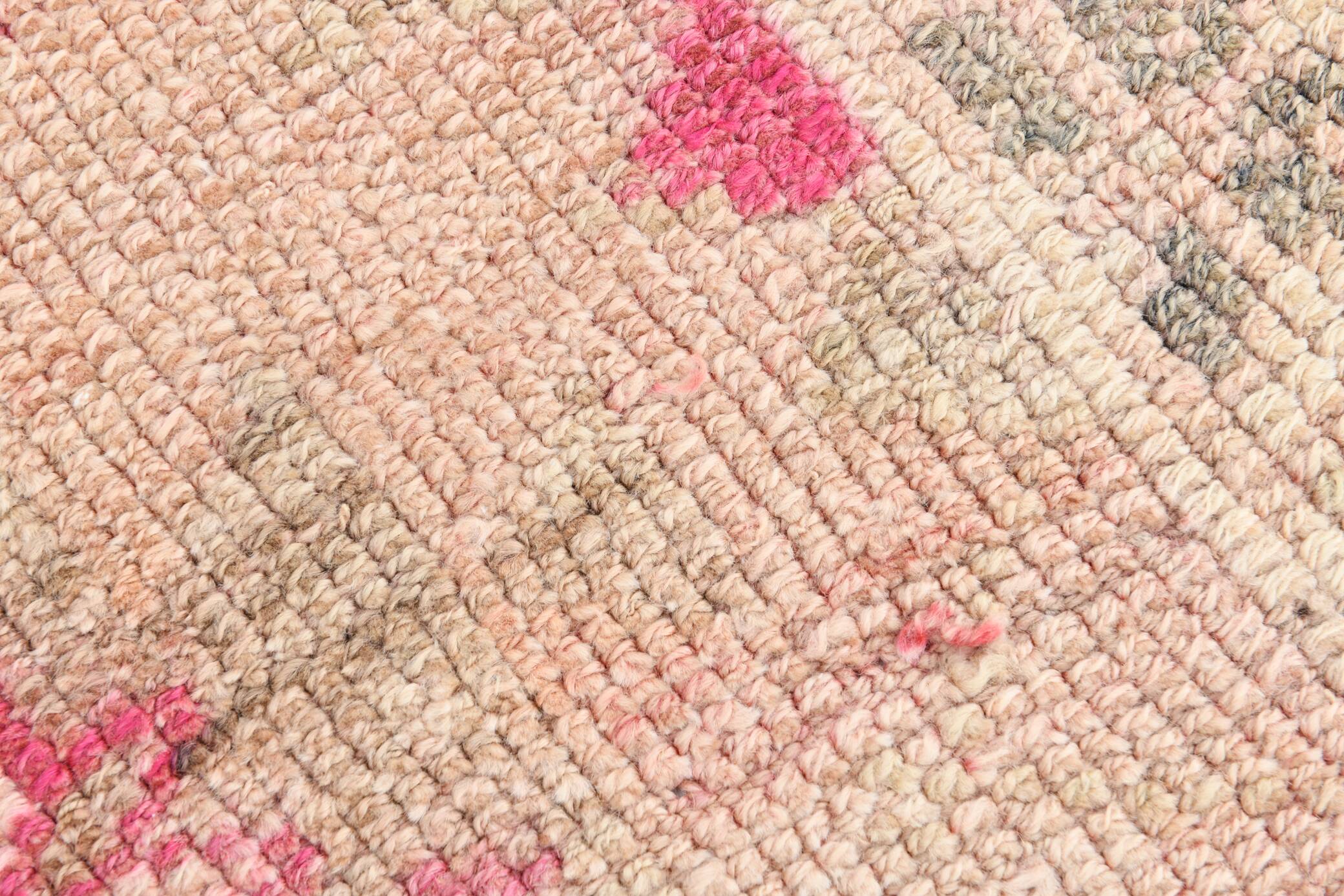 3x13 Rug For Kitchen Pink Beige Herki Vintage Runner Rug, 79x402Cm SK 4146