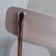 Chrome metal chair and formica white striped gray