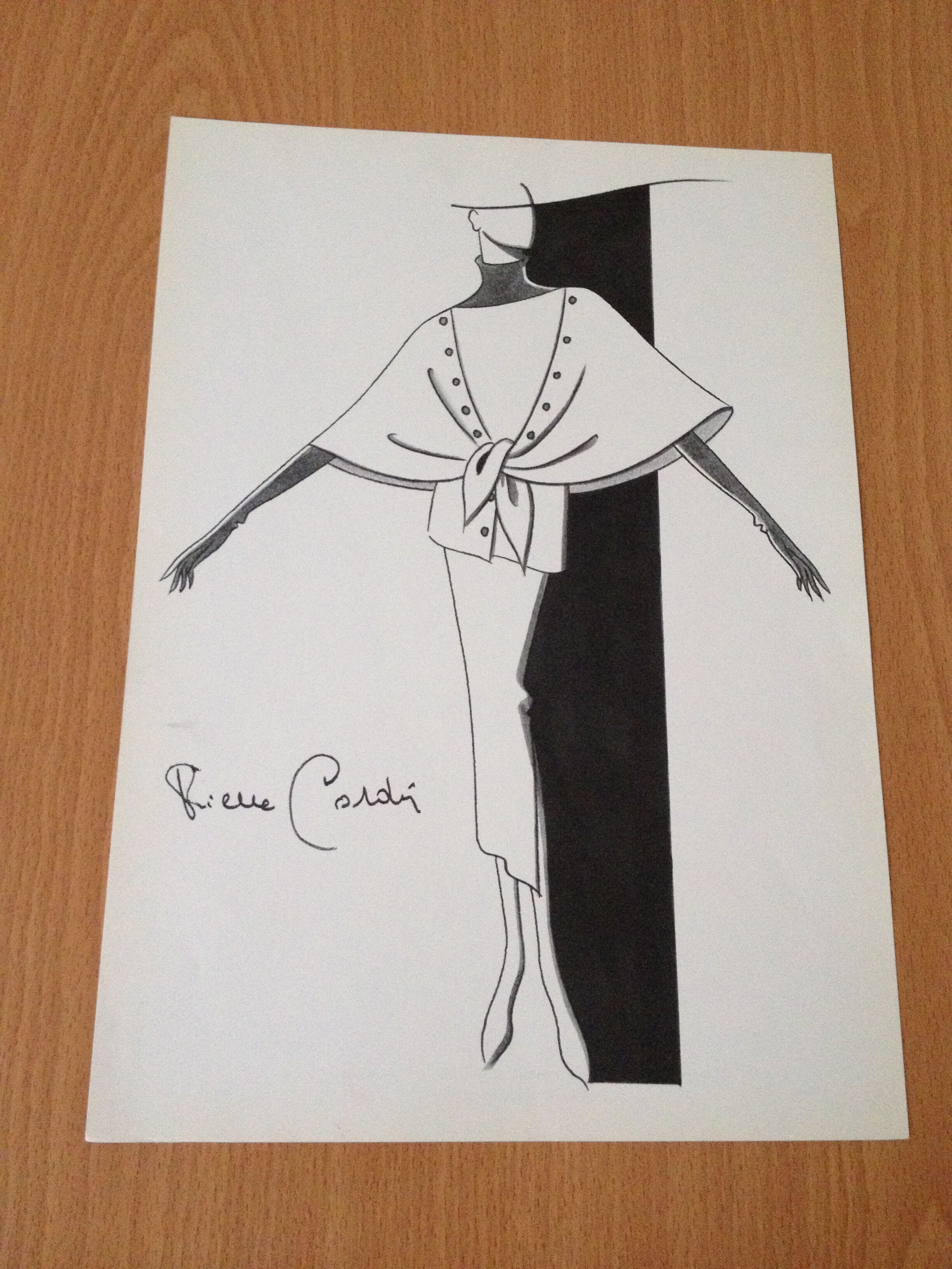 Pierre cardin: beautiful illustration/drawing sketch of press