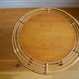 Vintage round rattan coffee table