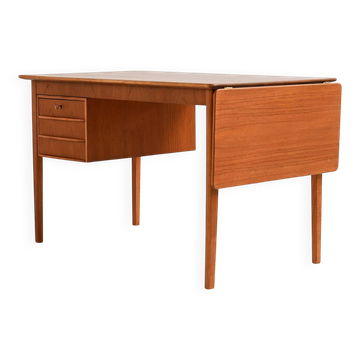 1960s teak desk with drop-leaf extension