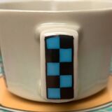 Postmodern Flash One Series coffee service, plates, cups, saucers by Dorothy Hafner for Rosenthal, 1980s, Set of 6