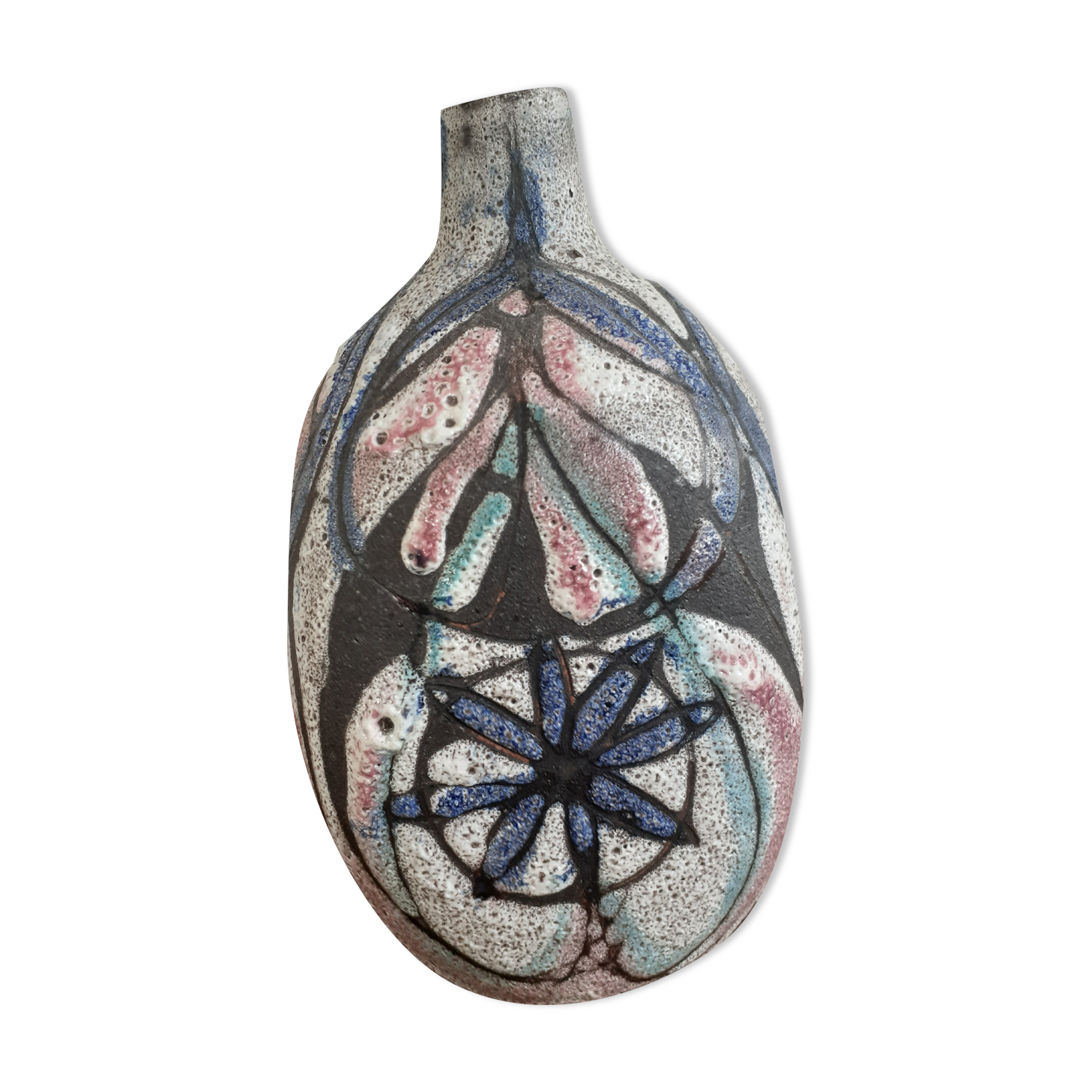 Ceramic vase fat lava