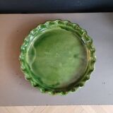 Green glazed ceramic tart dish