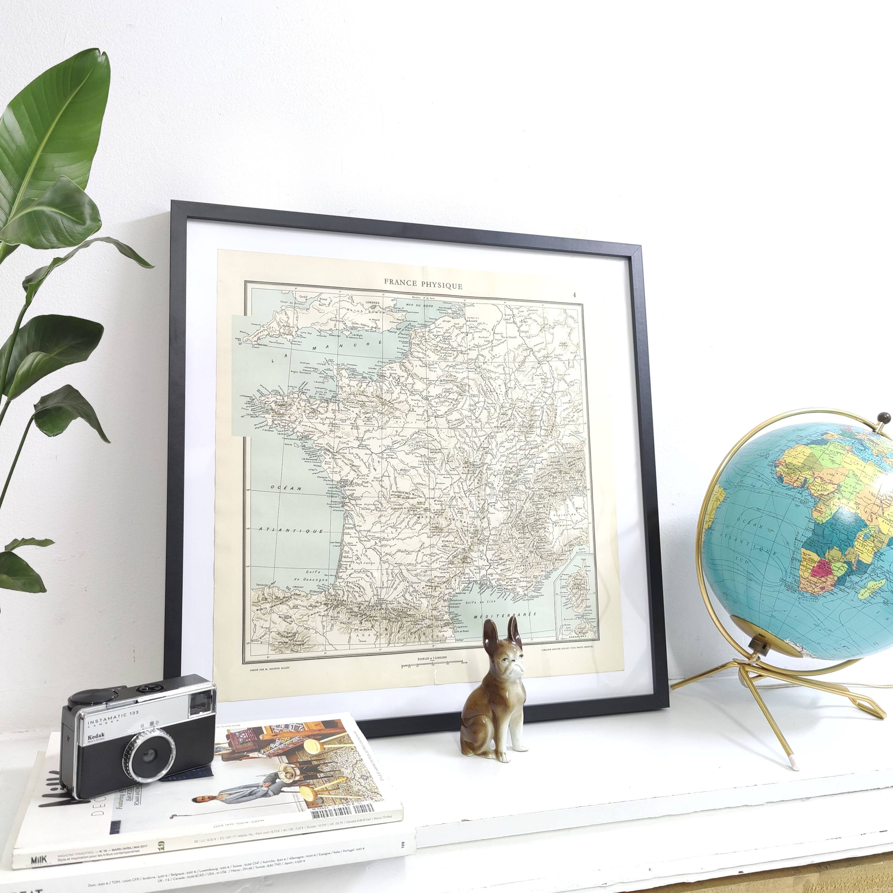 Vintage map of France from 1950