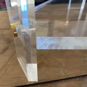 Triangular plexiglass coffee table end table Altuglas David Lange 70