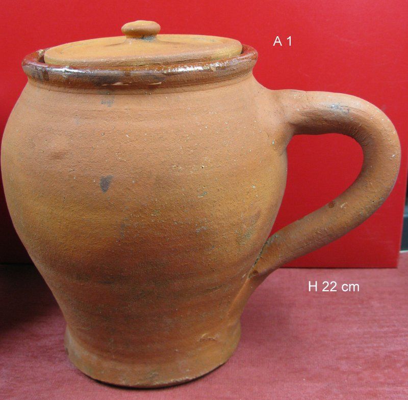 Pottery jug old jar vernified sandstone